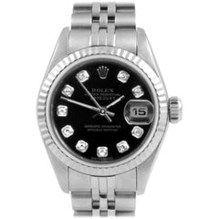 Rolex Ladies 26mm Datejust 6919 Black Diamond Jubilee Steel