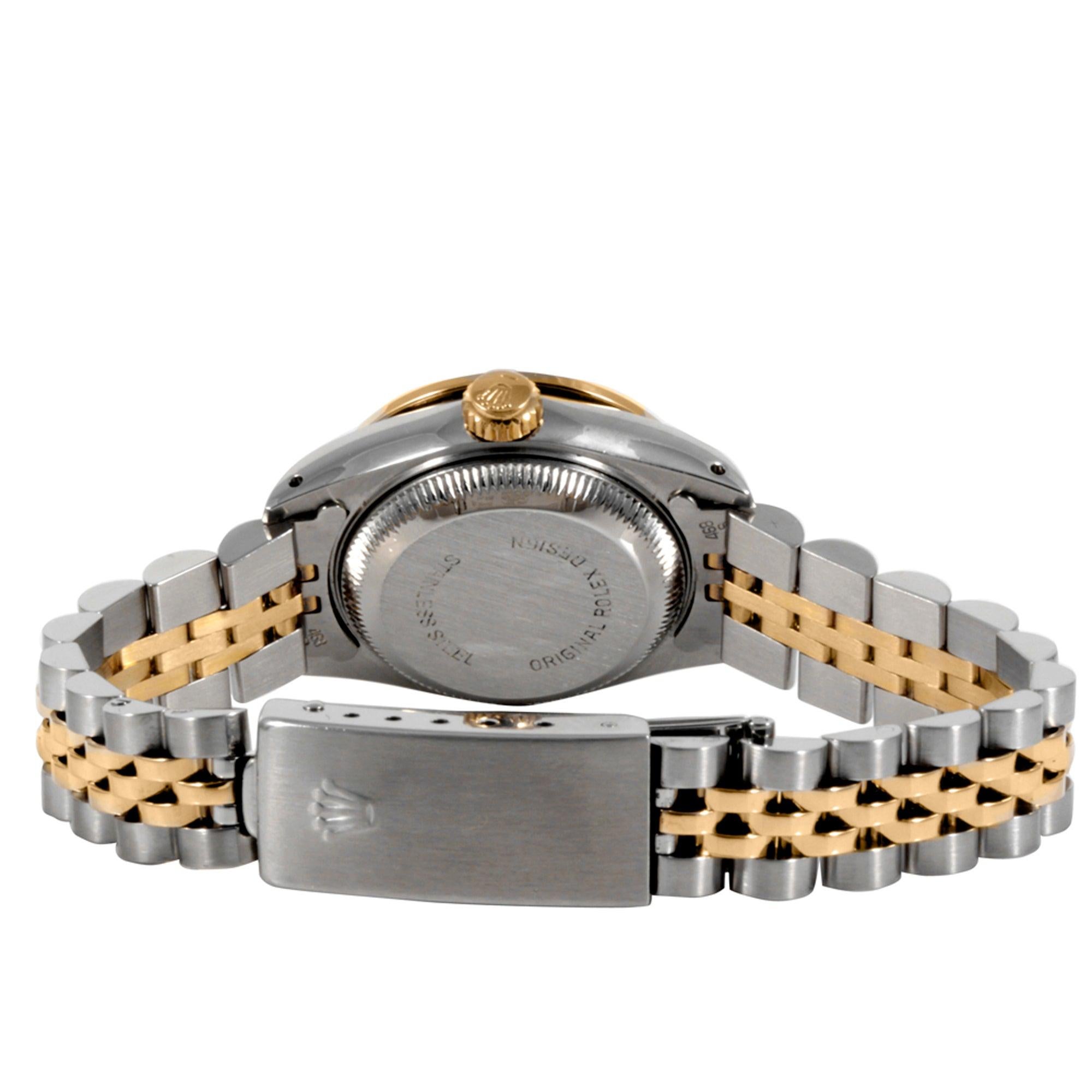 Taglio rotondo Rolex Datejust da donna 26 mm  Smeraldo-Diamante Giubileo bicolore