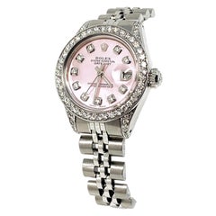 Rolex Montre Datejust rose en acier avec diamants MOP pour femmes 26 mm