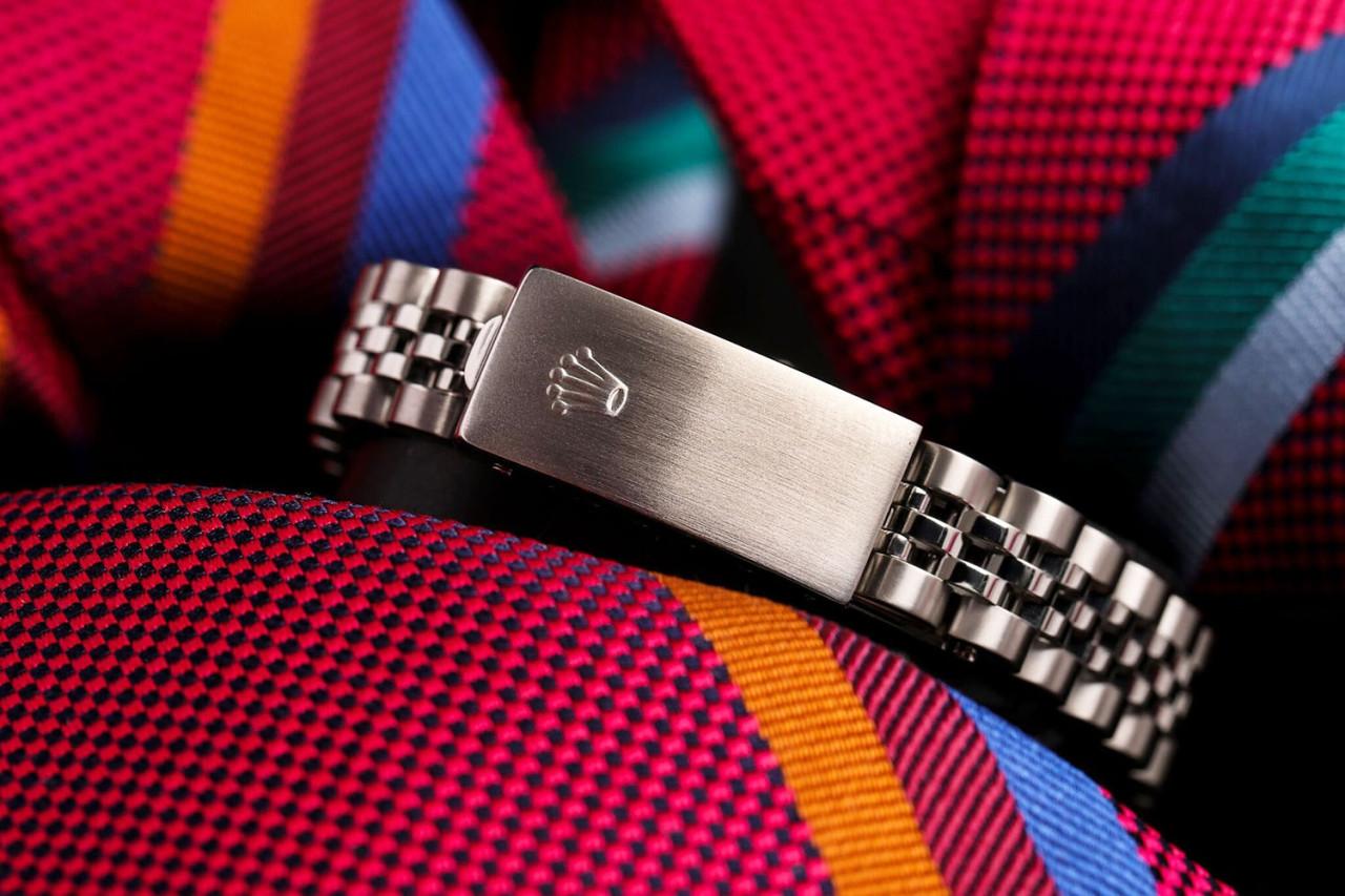 Rolex Ladies Datejust Edelstahl schwarzes Zifferblatt Jubilee Armband Uhr Damen im Angebot