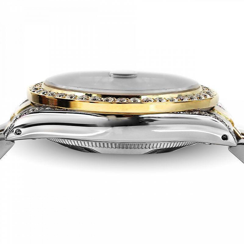 Taille ronde Rolex Montre Datejust en or bicolore avec lunette et cornes en diamants noirs, pour femmes 69173 en vente