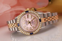 Rolex Ladies 26mm Datejust Two Tone Jubilee Pink String Diamond Dial Watch 69173