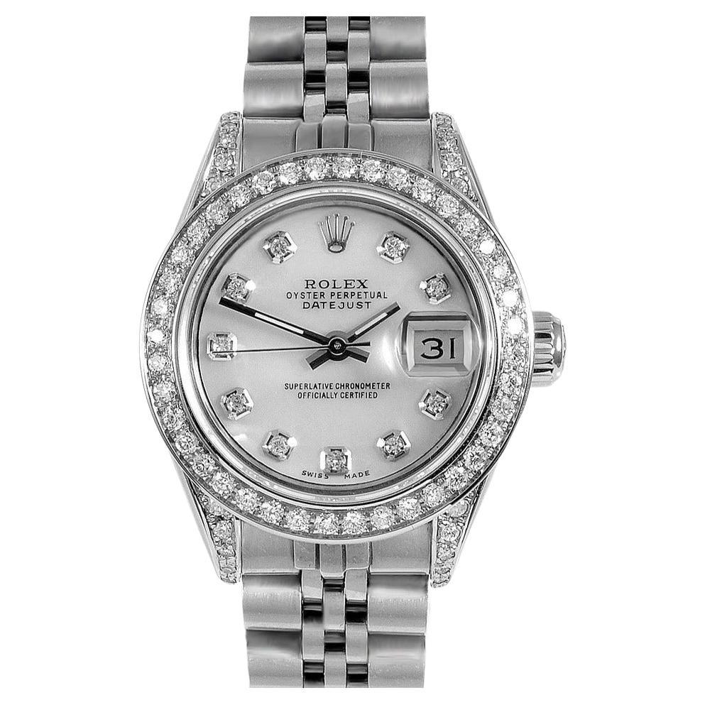 Rolex Montre Datejust, jubilee en acier et diamants blancs MOP pour femmes 26 mm en vente