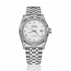 Rolex Ladies Datejust 26mm SS White Roman Numeral Dial Classic + Lugs  Watch
