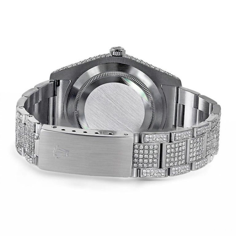 Rolex Ladies Black Baguette Datejust 31mm SS Full Diamonds Customized ...