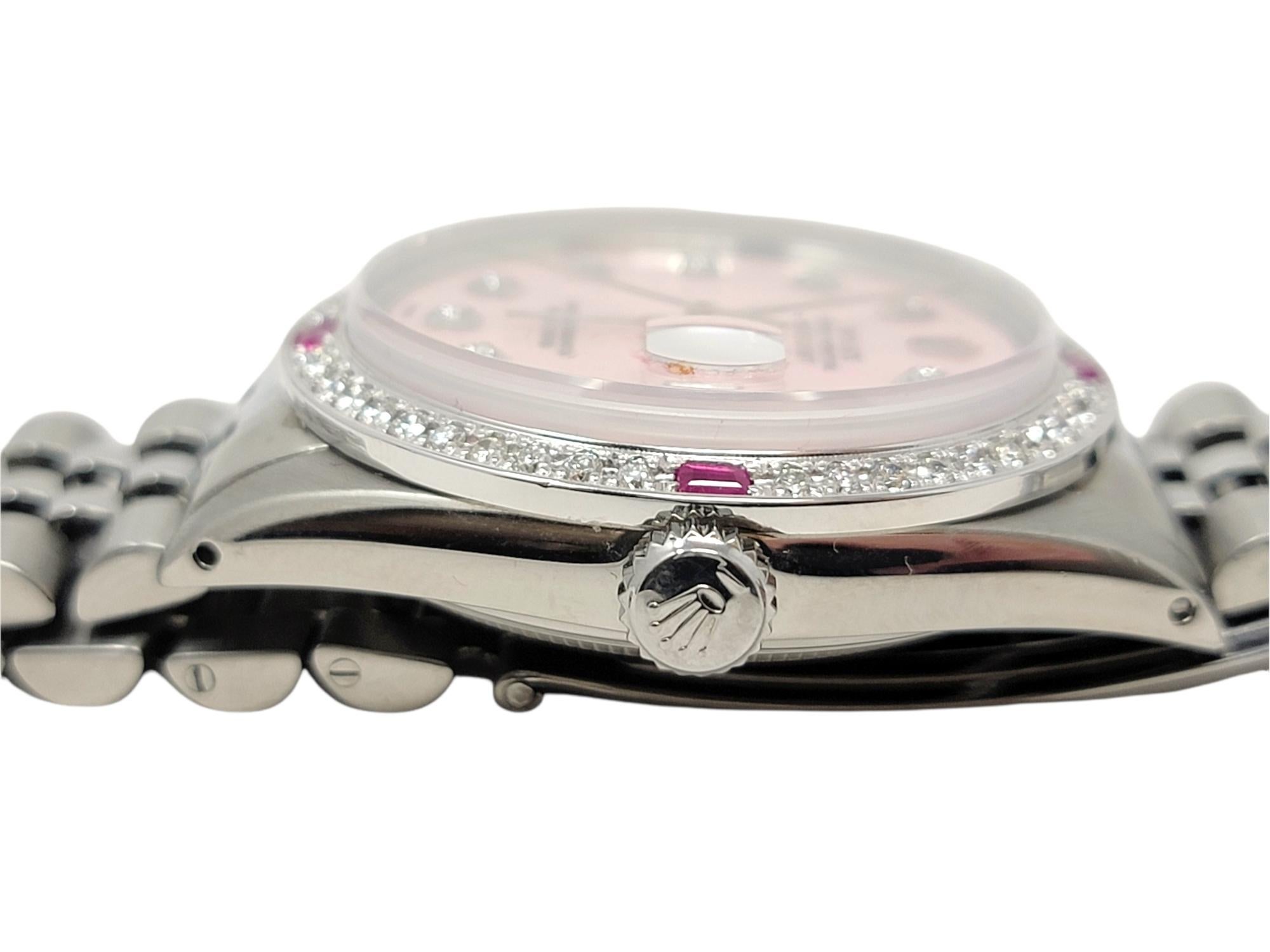 Rolex Ladies Datejust Watch with Diamond and Ruby Bezel, Jubilee Bracelet 2