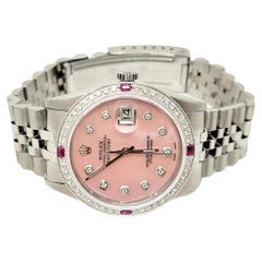 Rolex Ladies Datejust Watch with Diamond and Ruby Bezel, Jubilee Bracelet