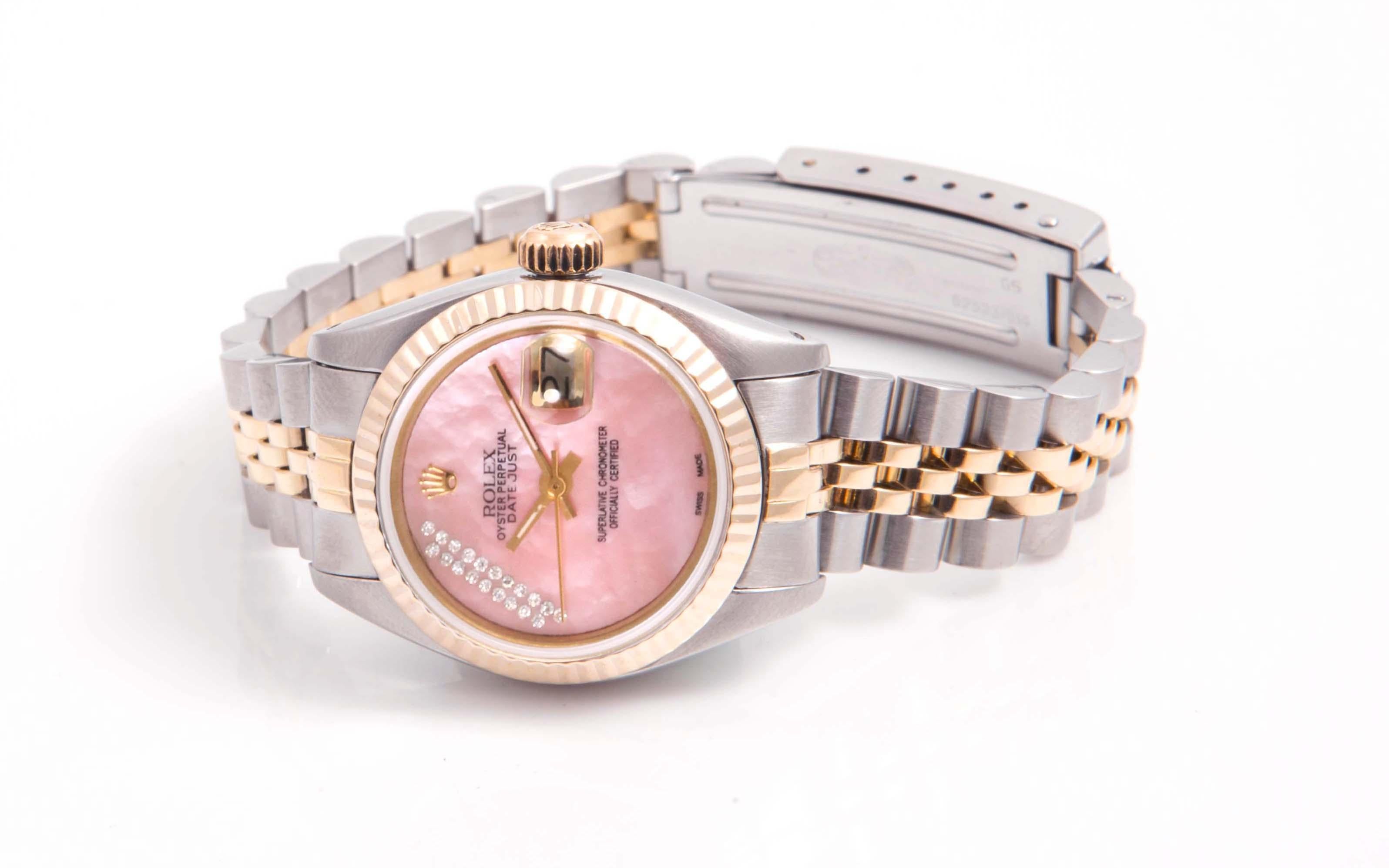Rolex Damen 6917 Datejust Rosa Diamant (Moderne) im Angebot
