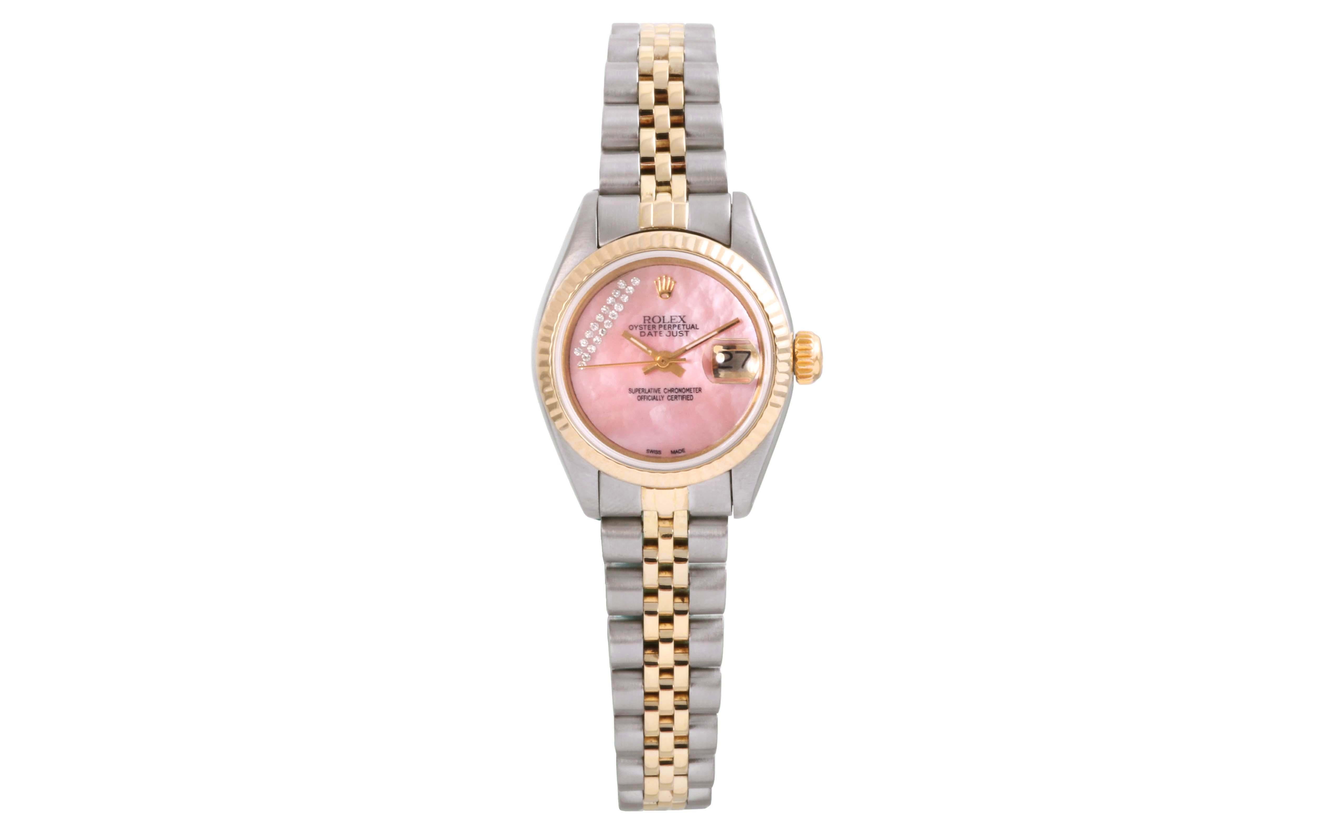 Taille ronde Rolex Montre Datejust 6917 en diamants roses pour femmes en vente