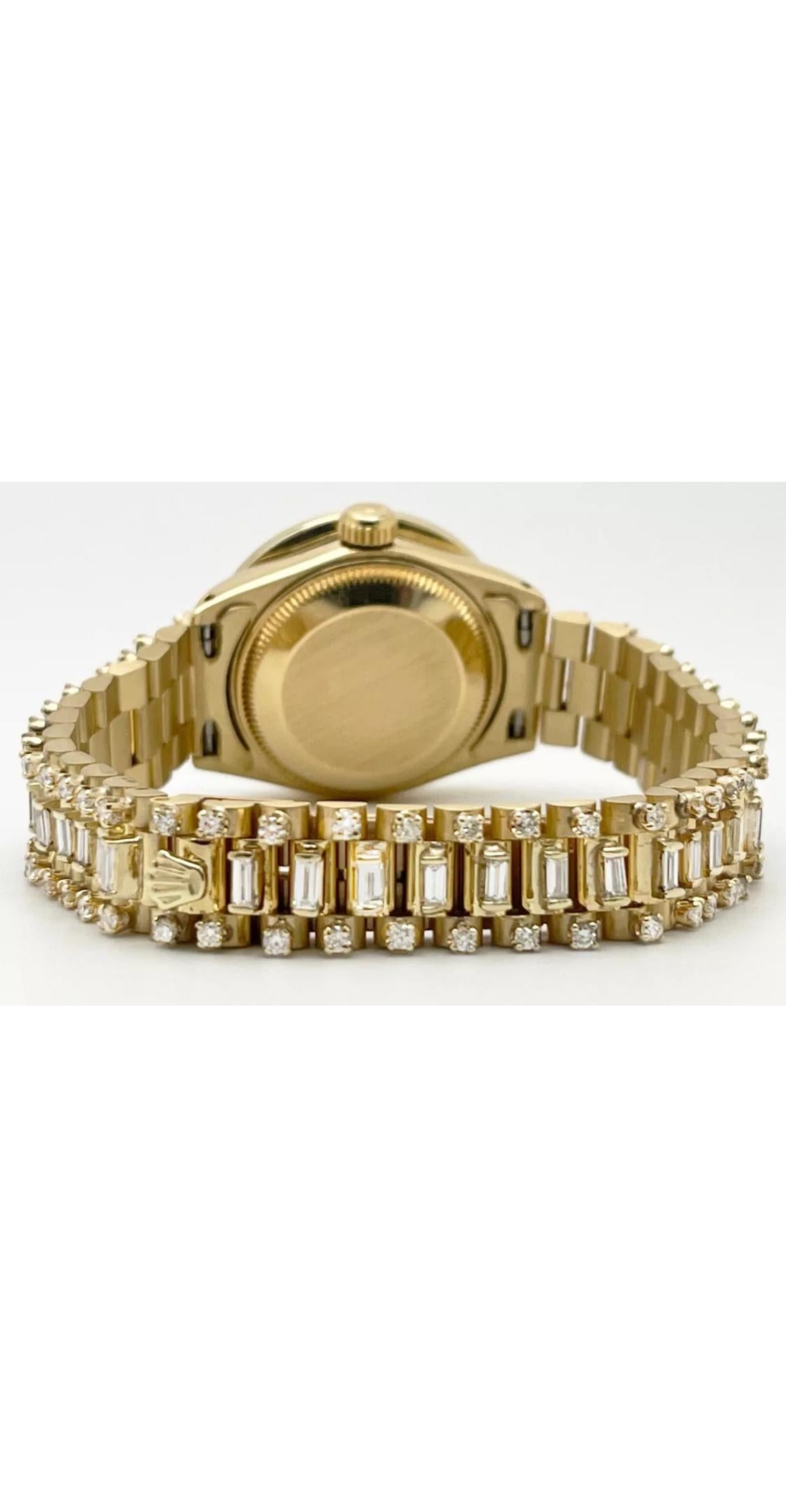 Rolex Damen 6917 Datejust President Diamant Zifferblatt Lünette Band 18K Gelbgold 2