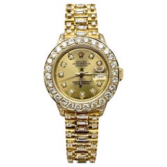 Rolex Señoras 6917 Datejust President Esfera Diamante Bisel Banda Oro Amarillo 18K