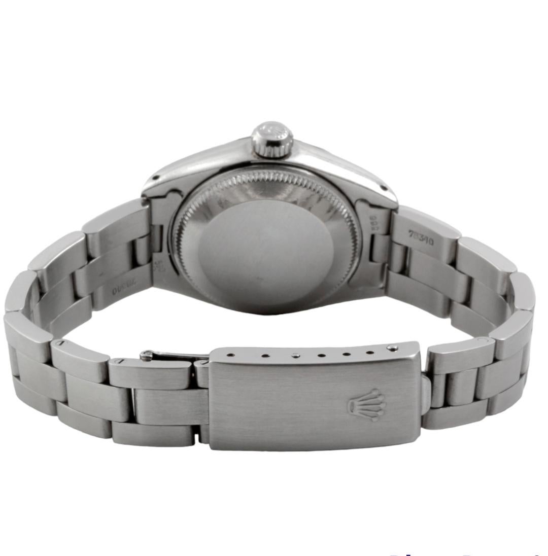 Rolex Montre Datejust 6919 en acier et diamants noirs pour femmes Bon état - En vente à San Fernando, CA