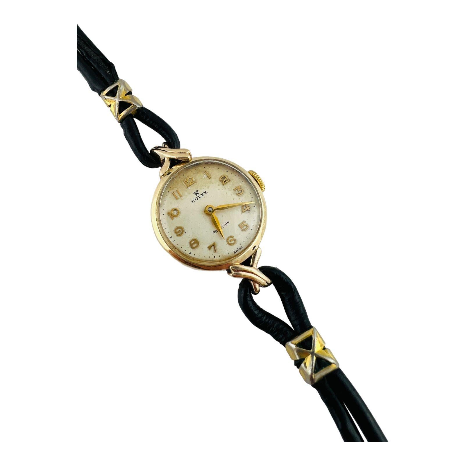 Rolex Ladies 9k Yellow Gold Precision Watch  7