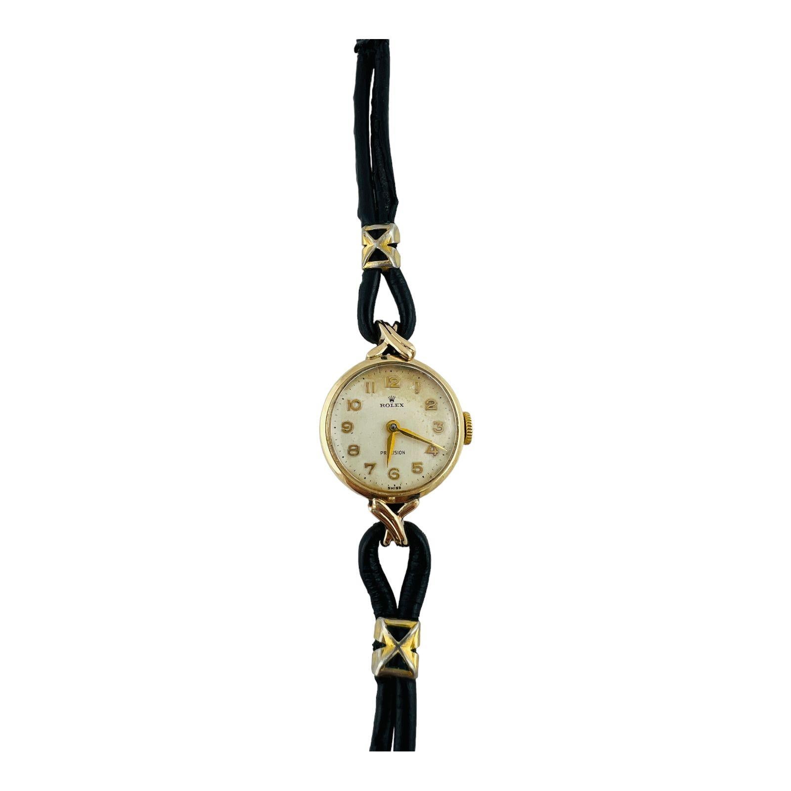 Rolex Ladies 9k Yellow Gold Precision Watch  2