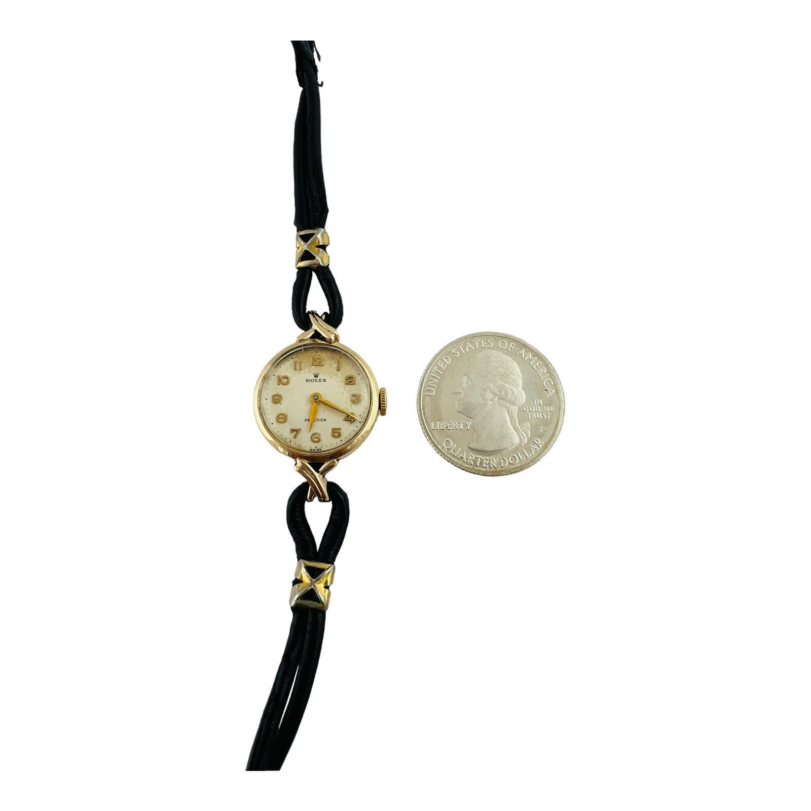 Rolex Ladies 9k Yellow Gold Precision Watch  3