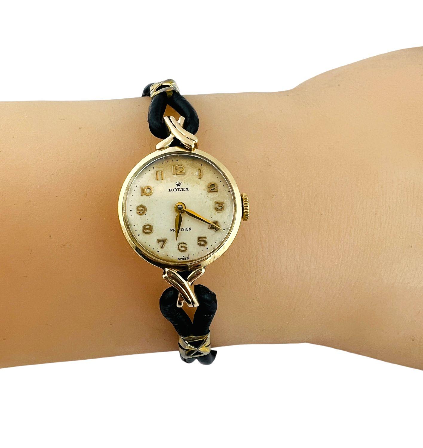 Rolex Montre Precision en or jaune 9 carats pour femmes 7