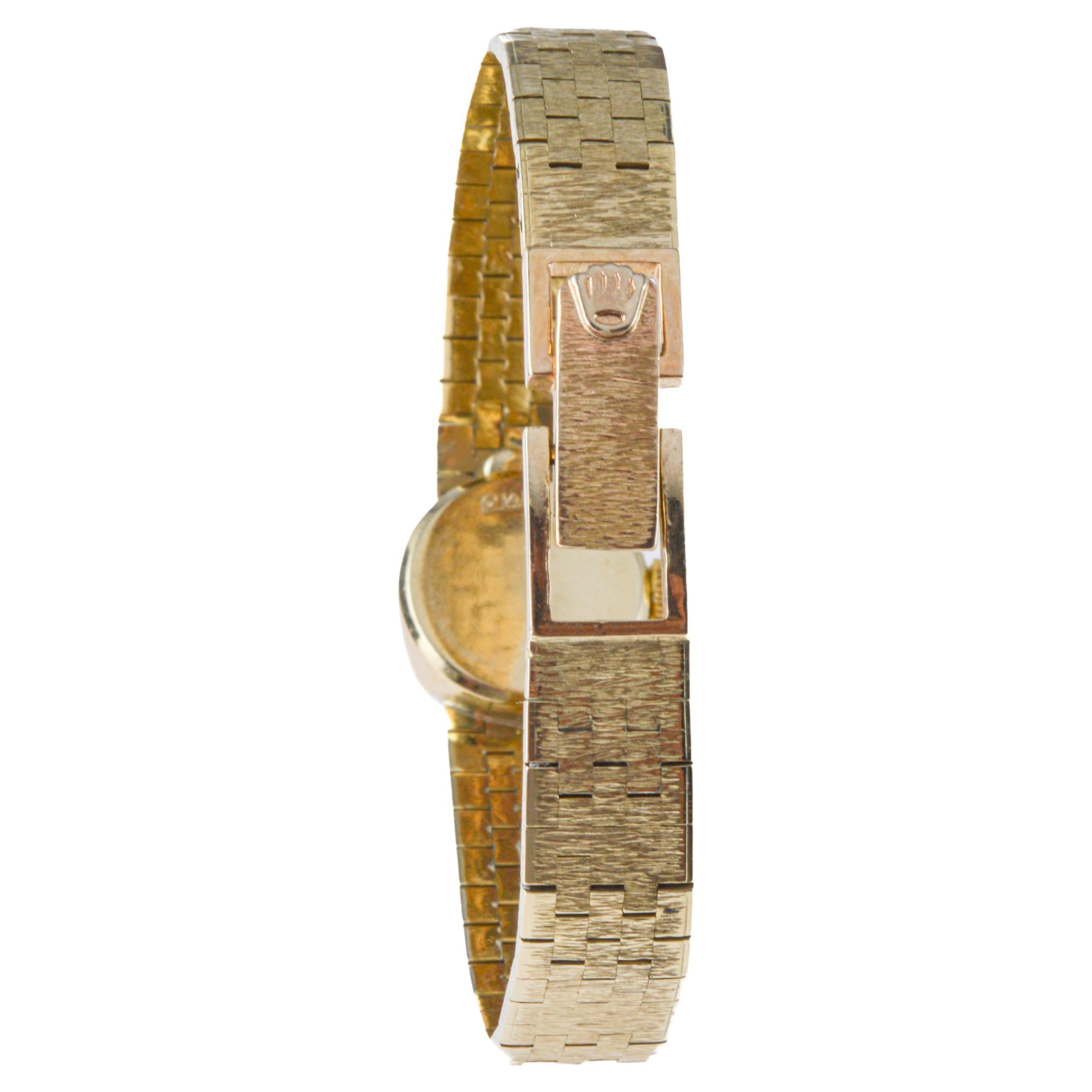 Rolex Ladies Art Deco 14Kt Solid Gold Watch with Diamond Bezel, circa 1970's 8