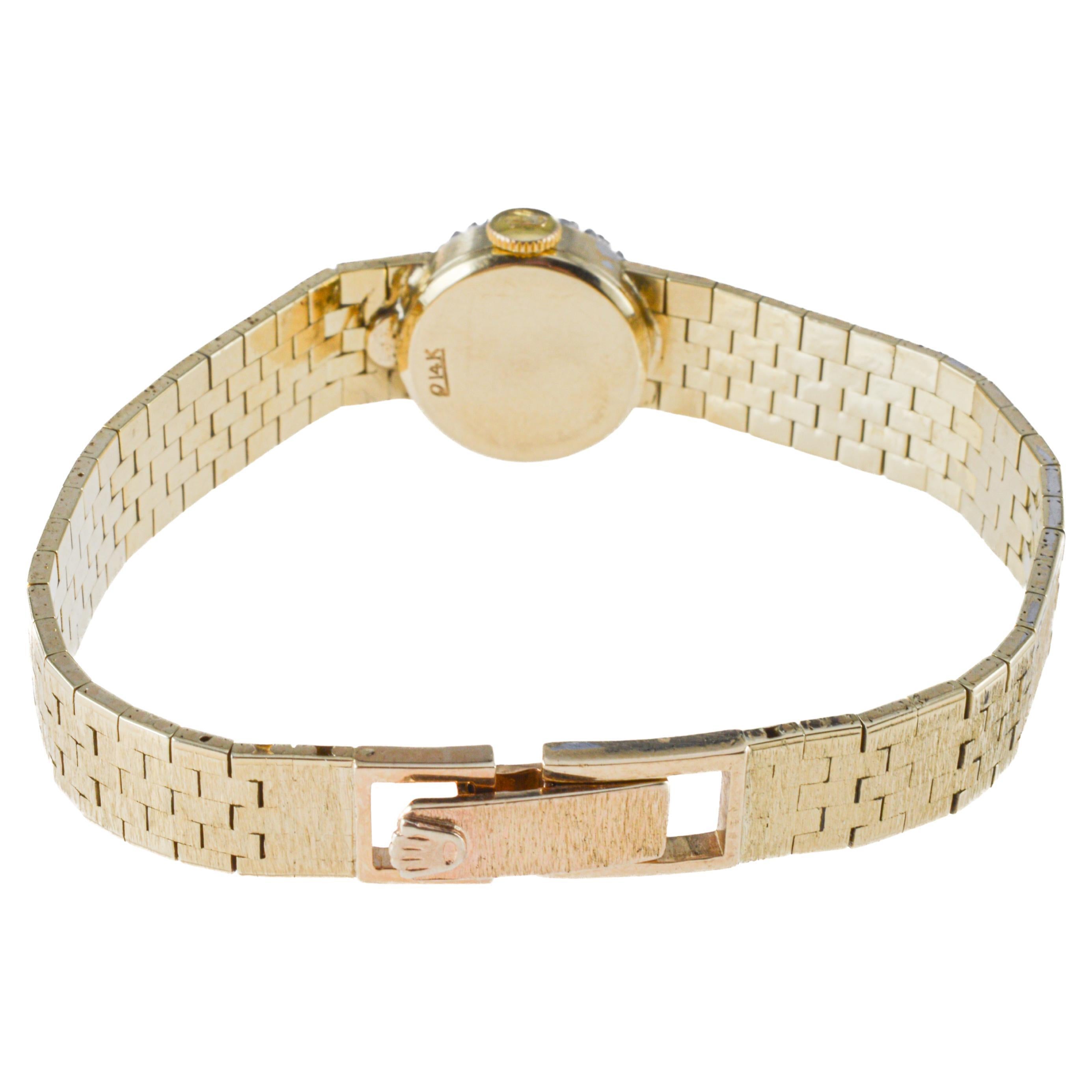Rolex Ladies Art Deco 14Kt Solid Gold Watch with Diamond Bezel, circa 1970's 10