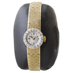 Rolex Orologio da donna Art Deco in oro massiccio 14Kt con lunetta di diamanti, circa anni '70