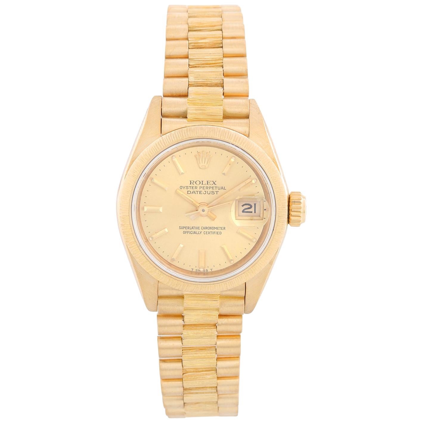 Rolex Ladies Bark President Gold Watch 69278