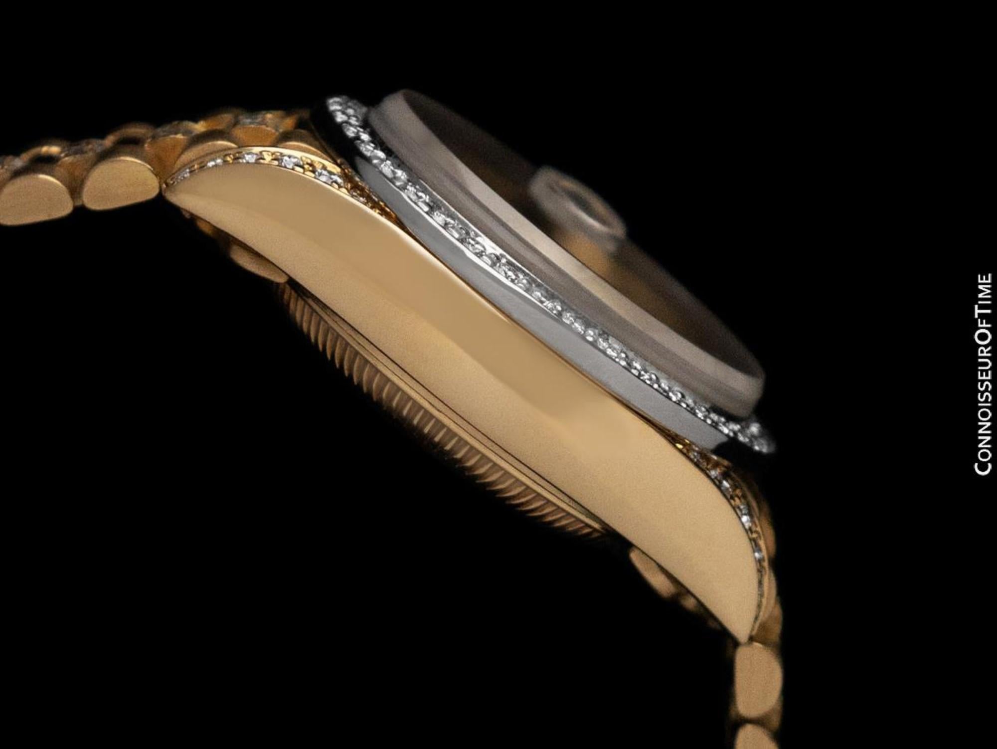 Rolex Ladies Crown Collection 69238 President Datejust Watch - Or 18 carats, diamant Pour femmes en vente