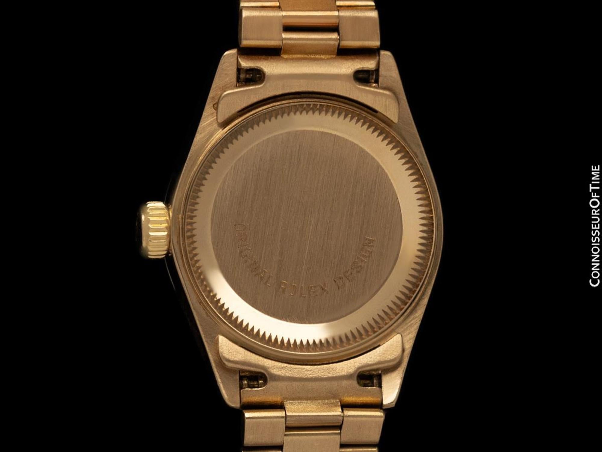 Rolex Ladies Crown Collection 69238 President Datejust Watch - Or 18 carats, diamant en vente 1