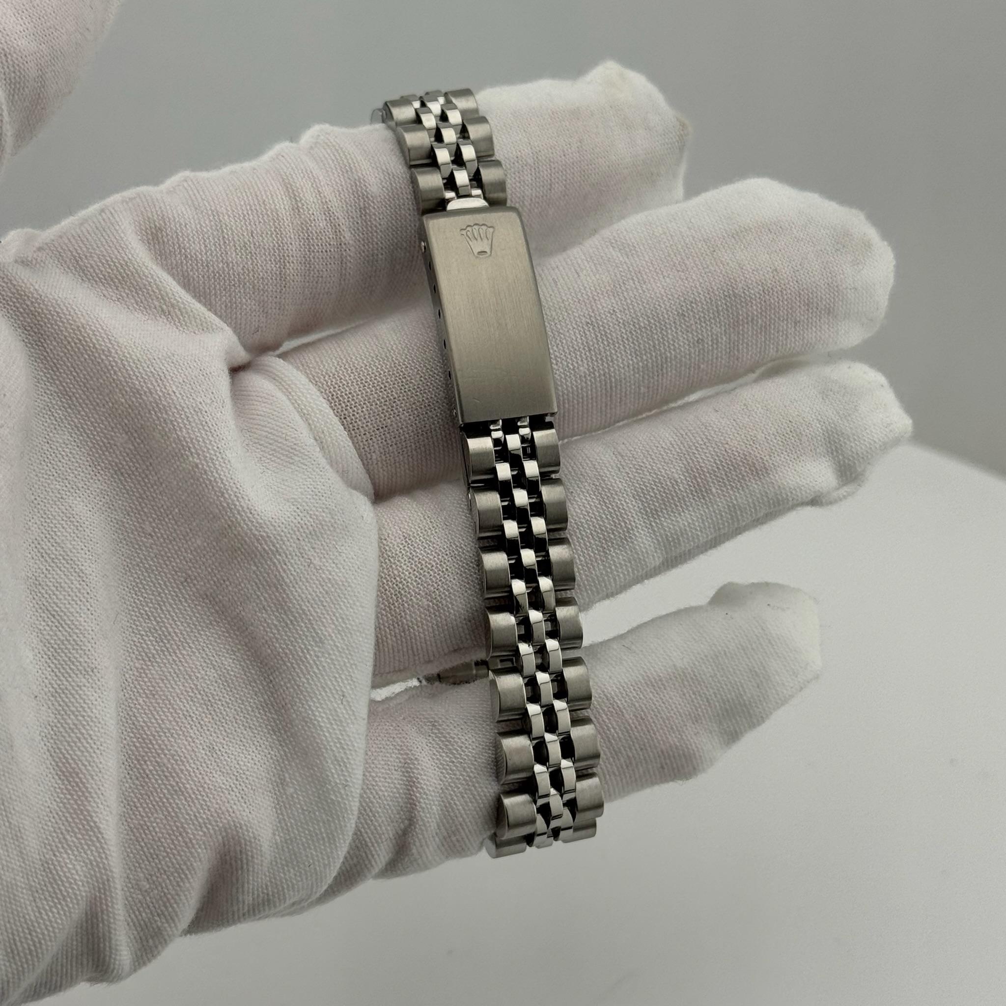 Rolex Donna Date 69160 26mm Quadrante Argento Acciaio Inox Scatola Carte di Servizio in vendita 2