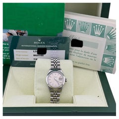 Rolex Ladies Date 69160 26mm Silver Dial Stainless Steel Box Papers Service Card