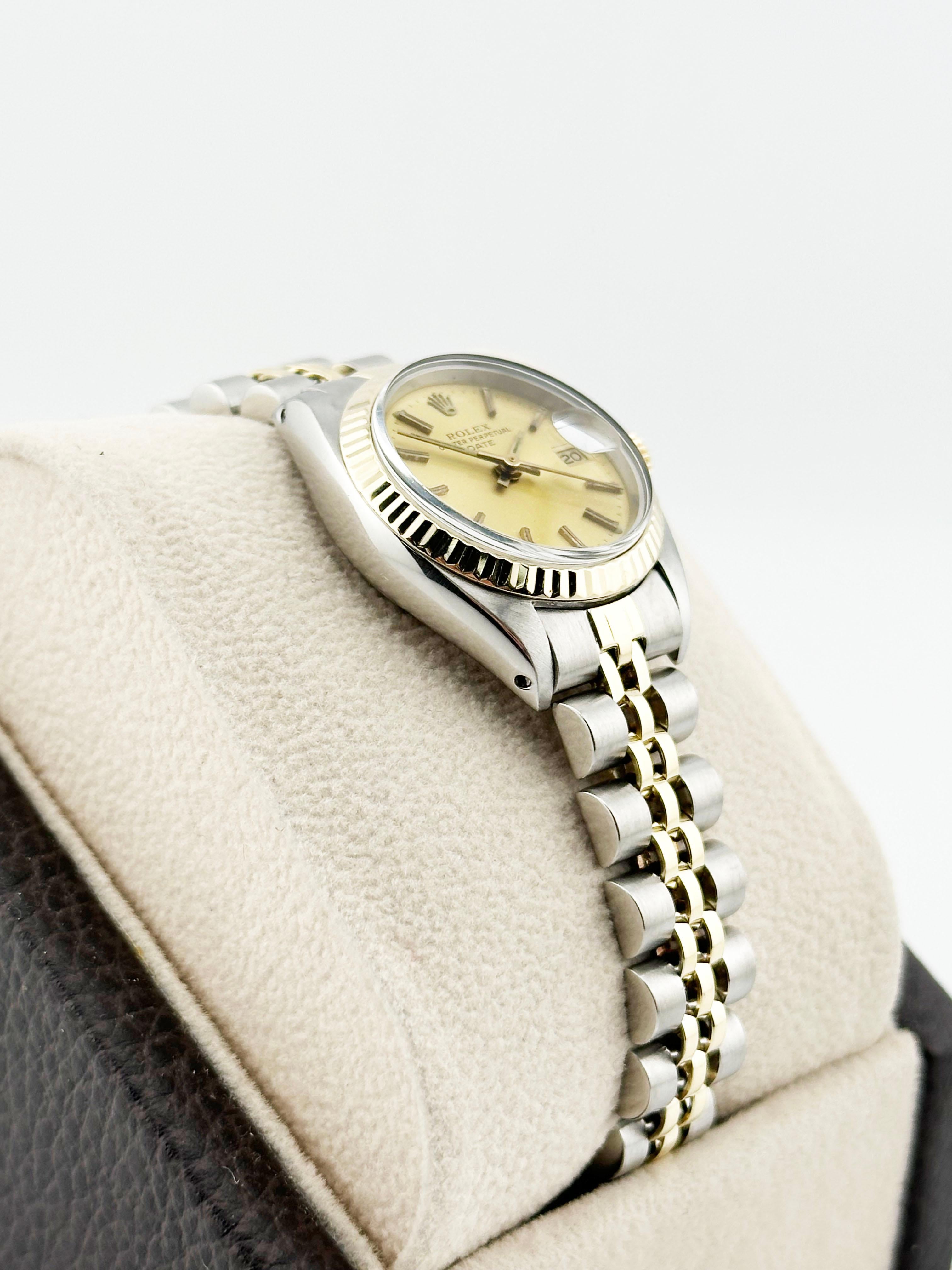 Rolex Ladies Date 6917 Champagne Dial 18K Yellow Gold Stainless Steel 26mm 1