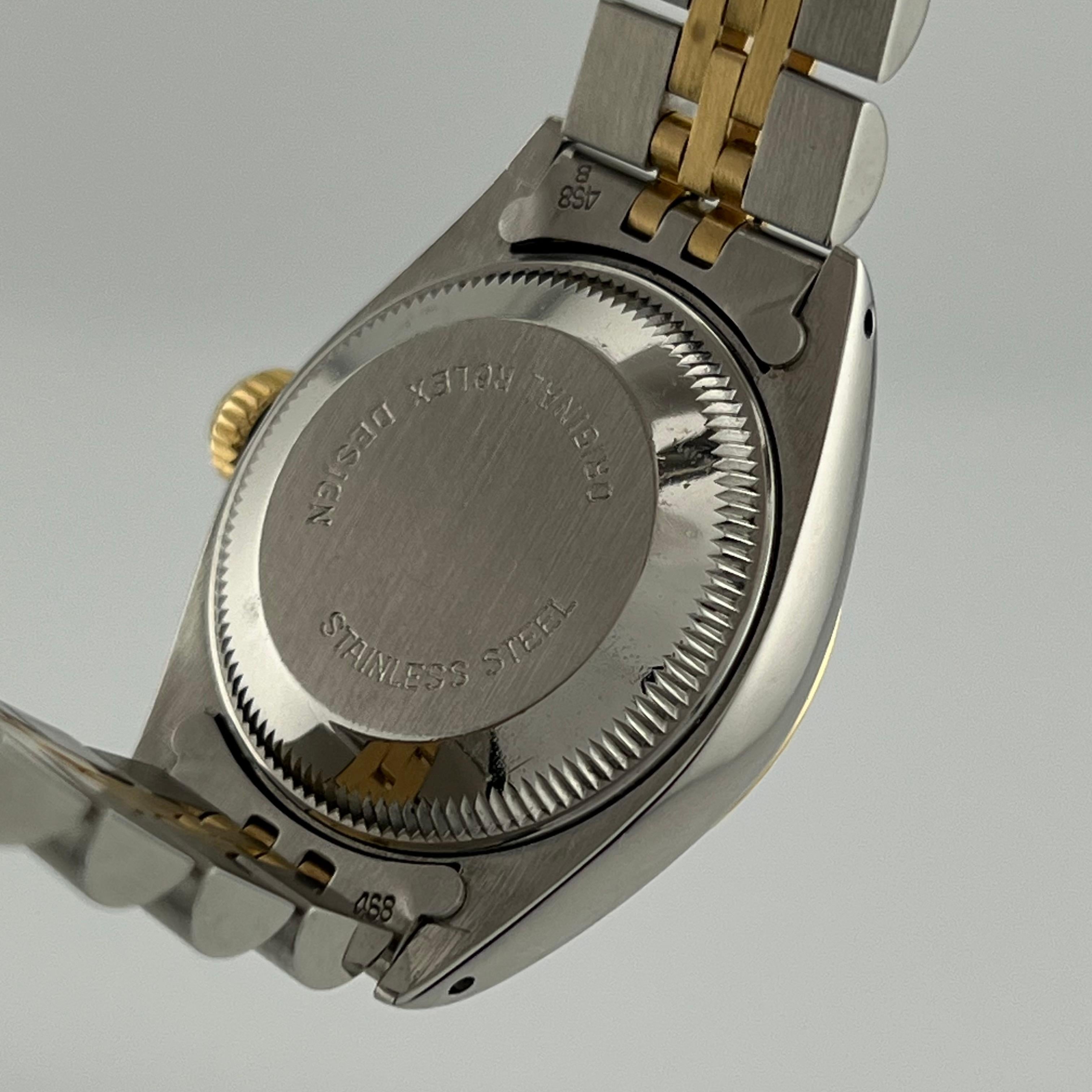 Rolex Ladies Date 6917 Champagne Dial 18K Yellow Gold Stainless Steel 26mm For Sale 2