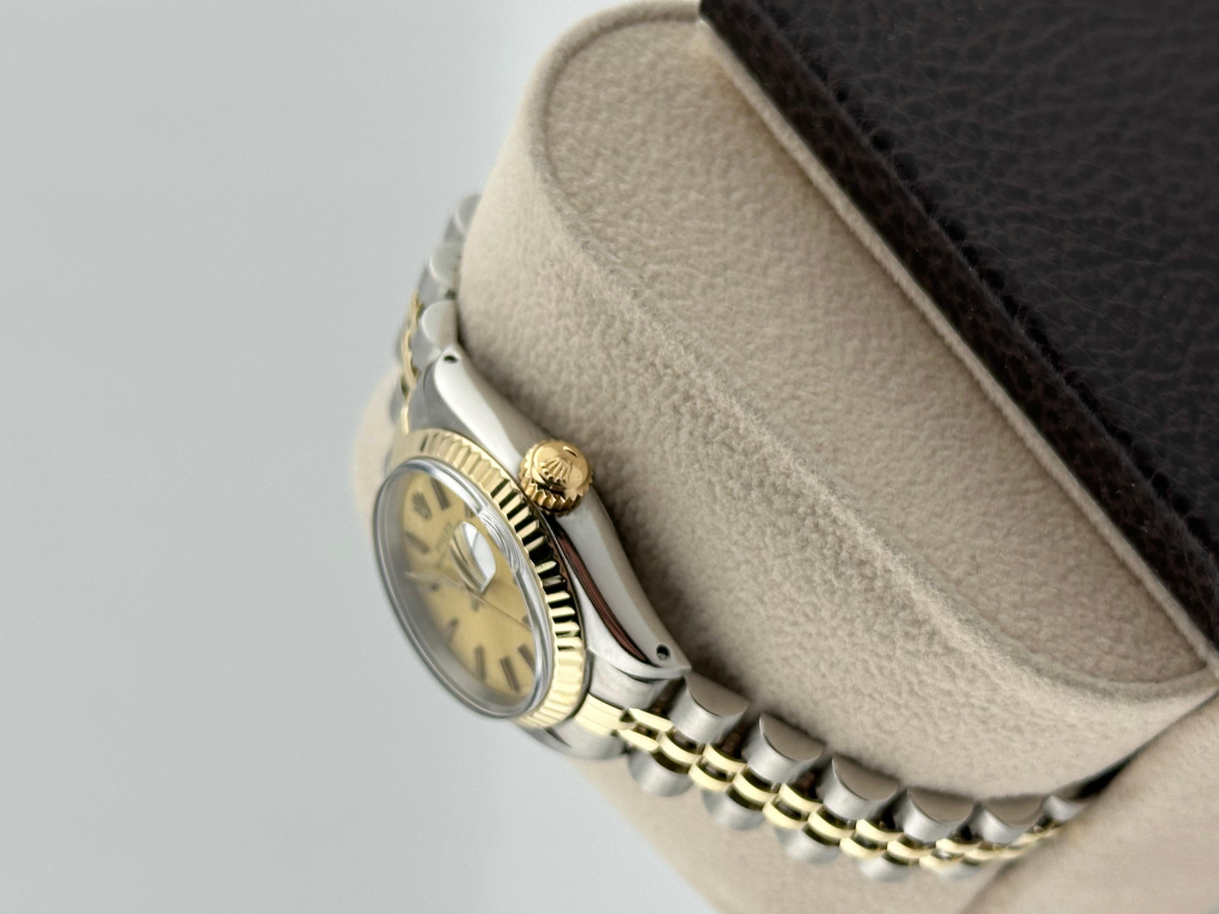 Rolex Ladies Date 6917 Champagne Dial 18K Yellow Gold Stainless Steel 26mm 2