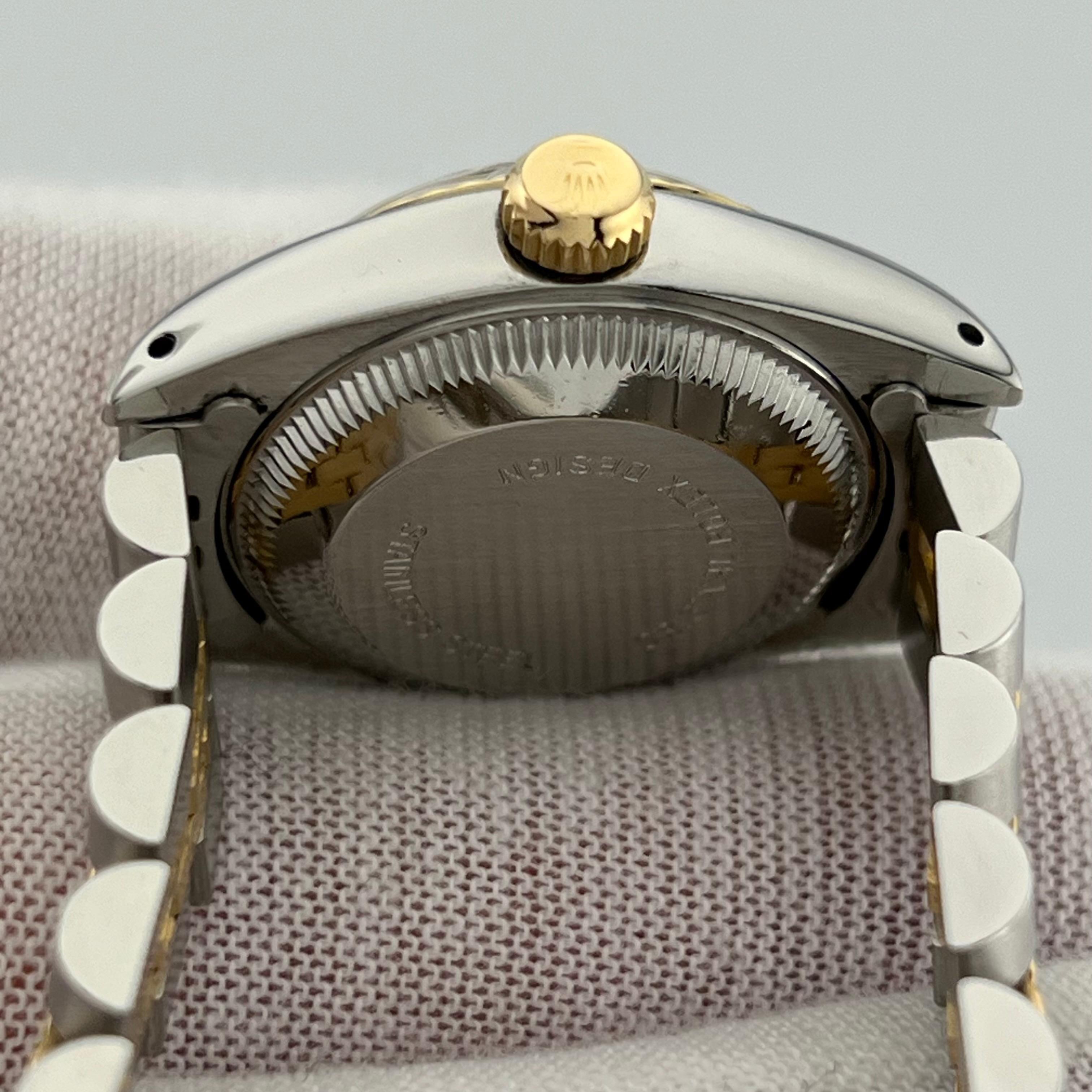 Rolex Ladies Date 6917 Champagne Dial 18K Yellow Gold Stainless Steel 26mm For Sale 4