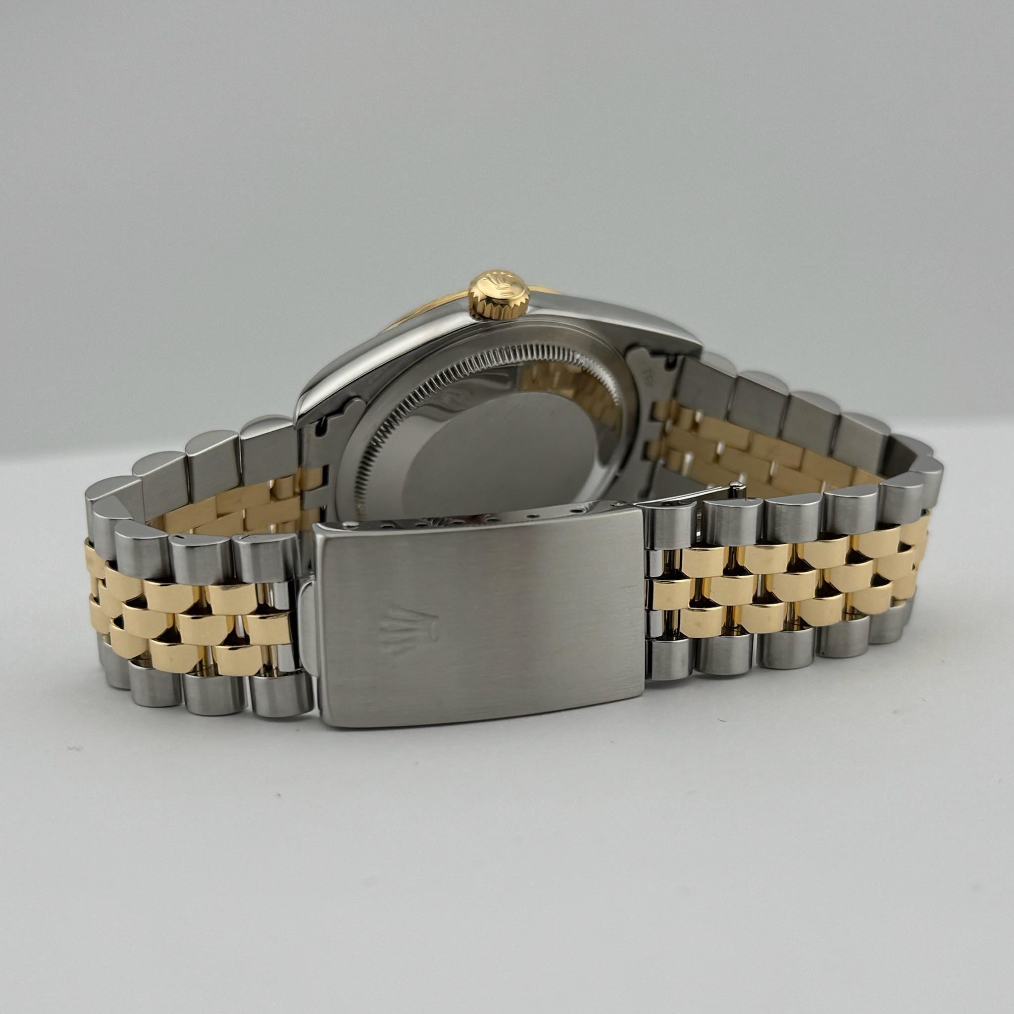Rolex Ladies Date 6917 Esfera Plateada Oro Amarillo 14K Acero Inoxidable en venta 7