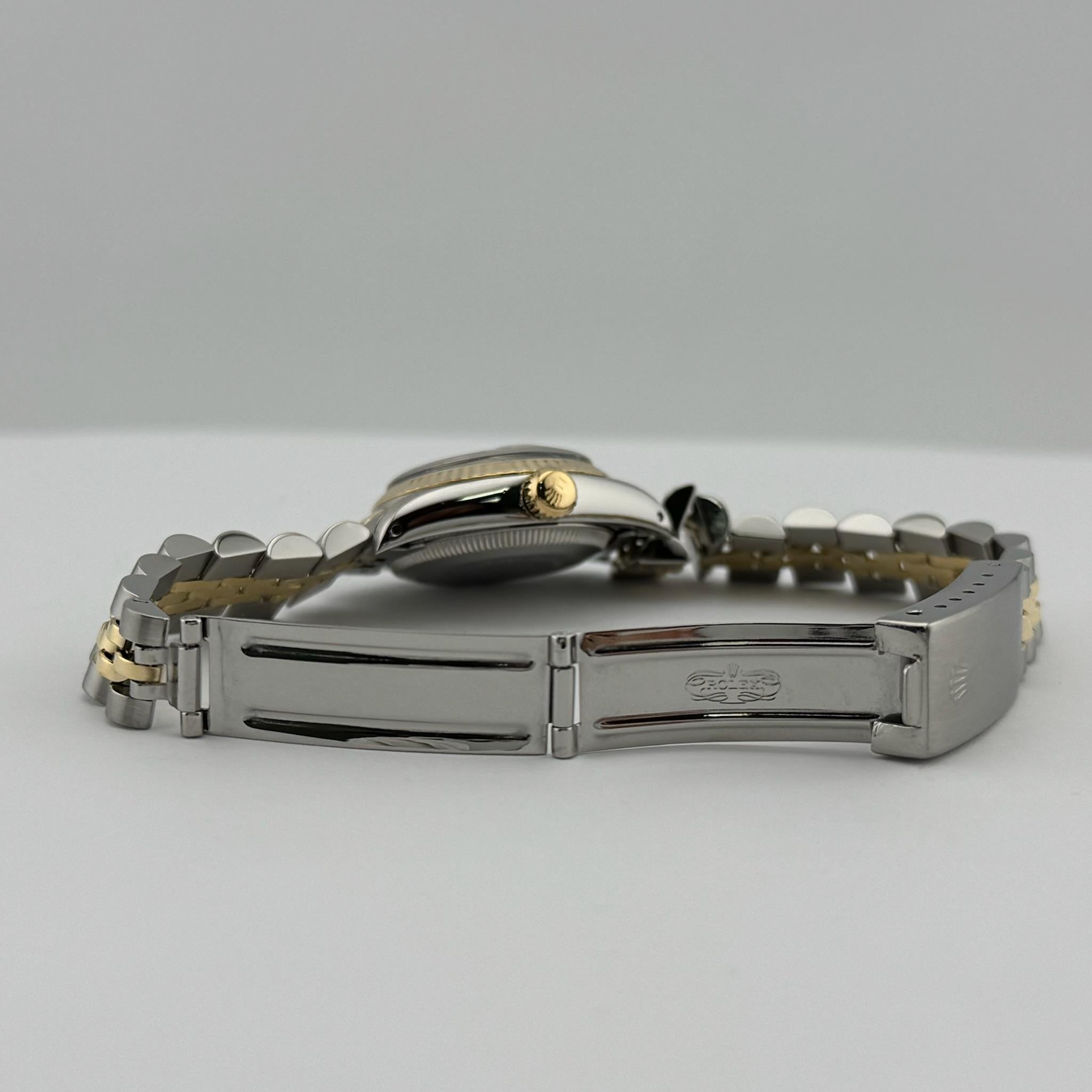Rolex Ladies Date 6917 Esfera Plateada Oro Amarillo 14K Acero Inoxidable en venta 4