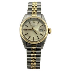 Rolex Ladies Date 6917 Silver Dial 14K Yellow Gold Stainless Steel