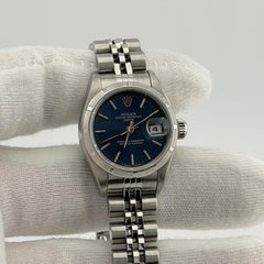 Rolex Ladies Date 69190 26mm Blue Dial Stainless Steel Jubilee