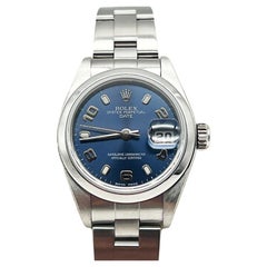 Rolex Ladies Date 79160 Blue Dial Stainless Steel Box Paper 2006