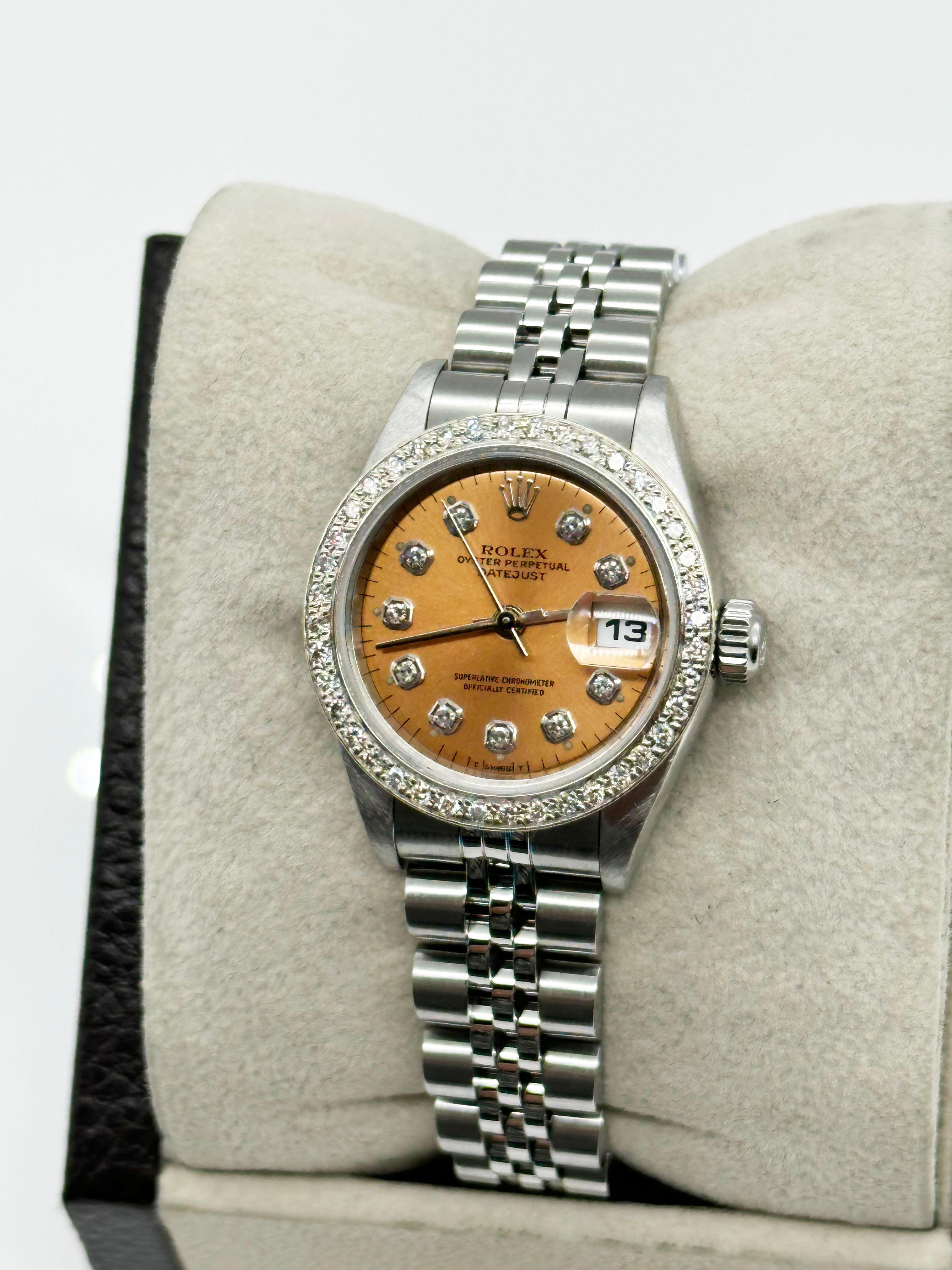 Women's Rolex Ladies Date 79160 Diamond Dial Diamond Bezel Stainless Steel