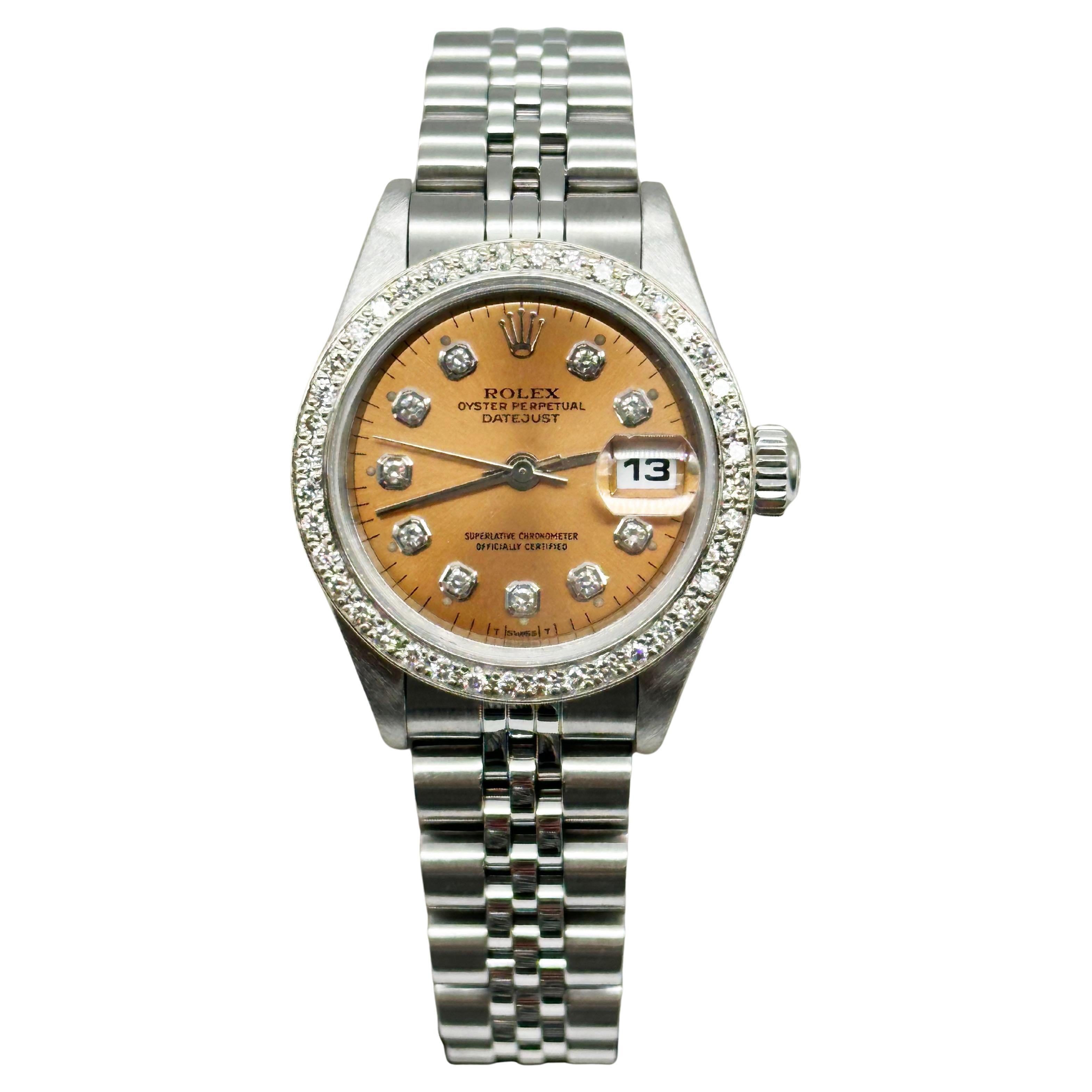Rolex Ladies Date 79160 Diamond Dial Diamond Bezel Stainless Steel