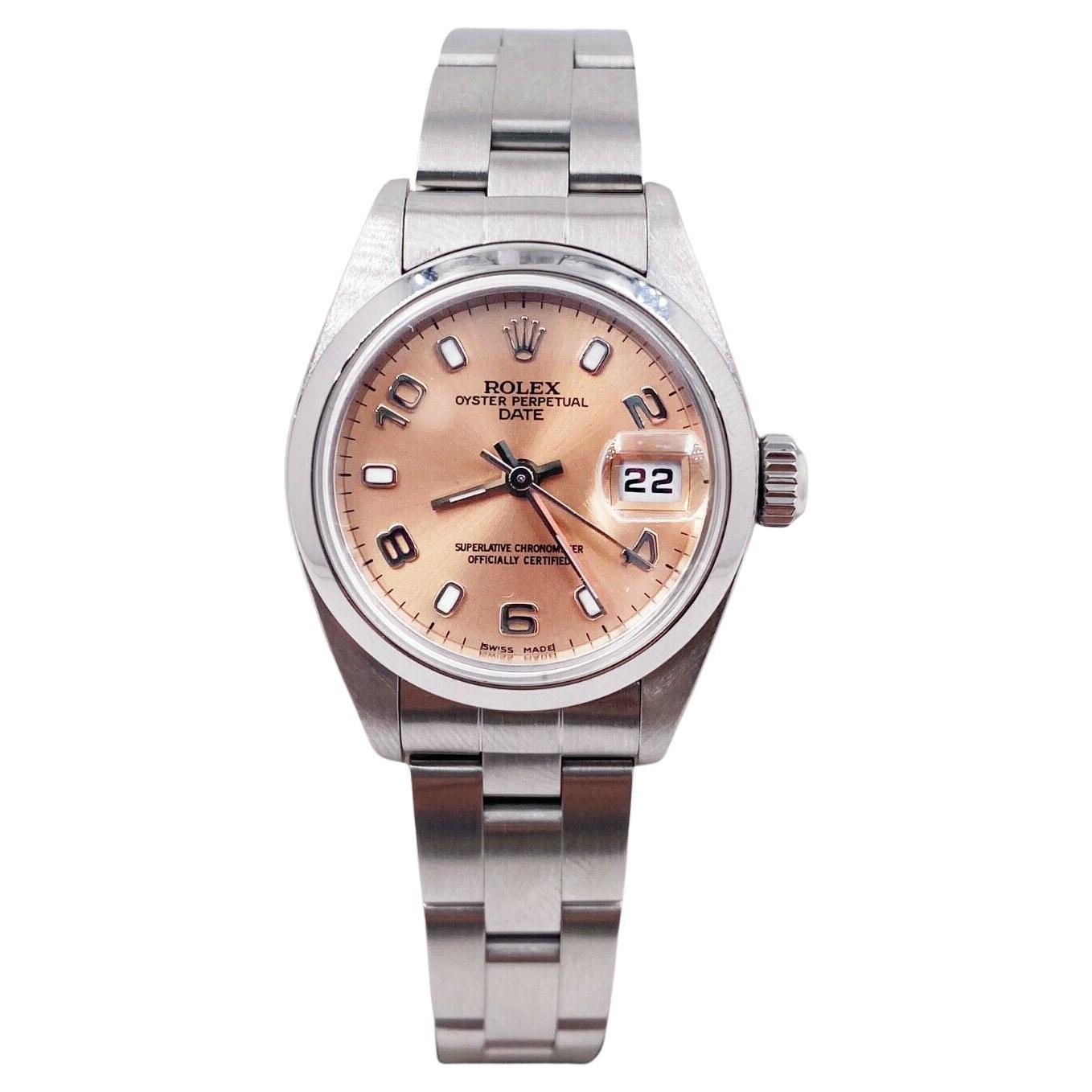 Rolex Ladies Date 79160 Pink Salmon Dial Stainless Steel For Sale