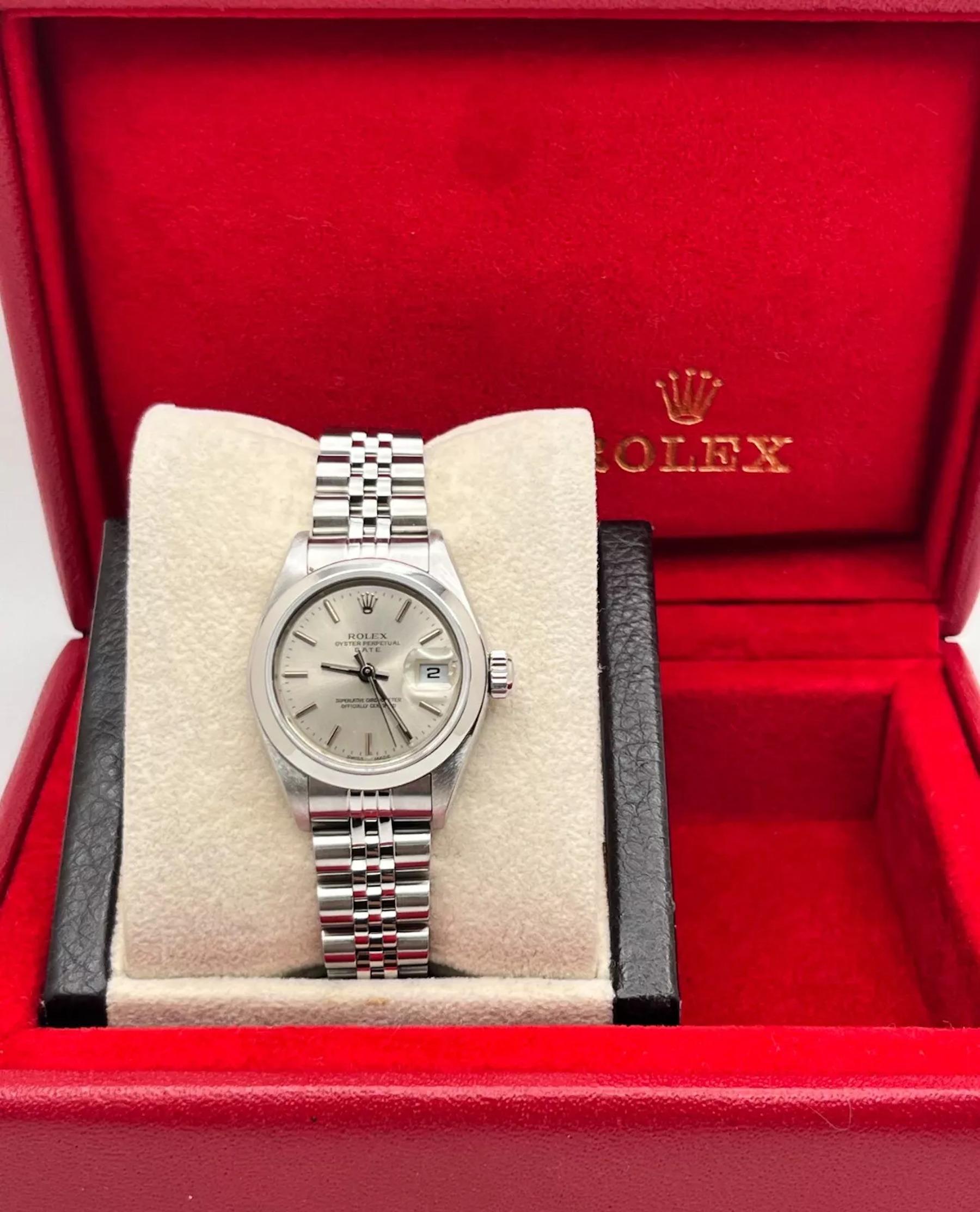 Rolex Damen Date 79160 Silber Zifferblatt Jubiläumsarmband Edelstahl Box Papiere im Zustand „Hervorragend“ in San Diego, CA