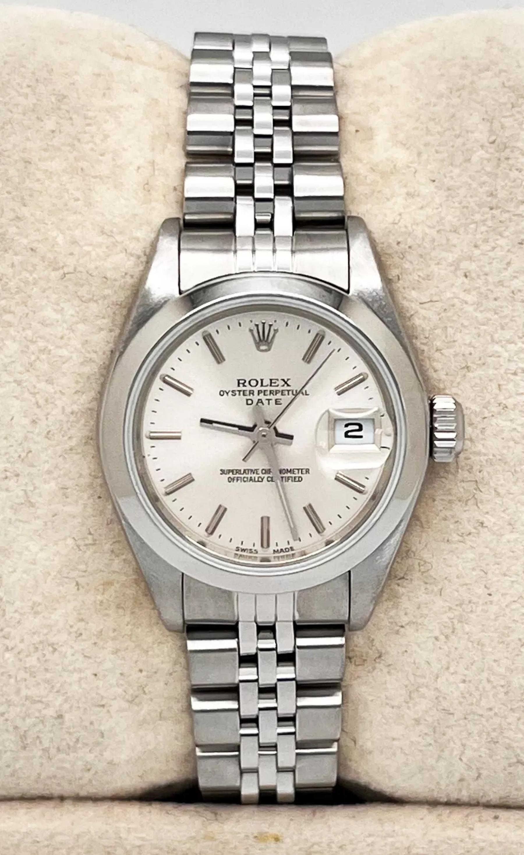 Rolex Damen Date 79160 Silber Zifferblatt Jubiläumsarmband Edelstahl Box Papiere 2