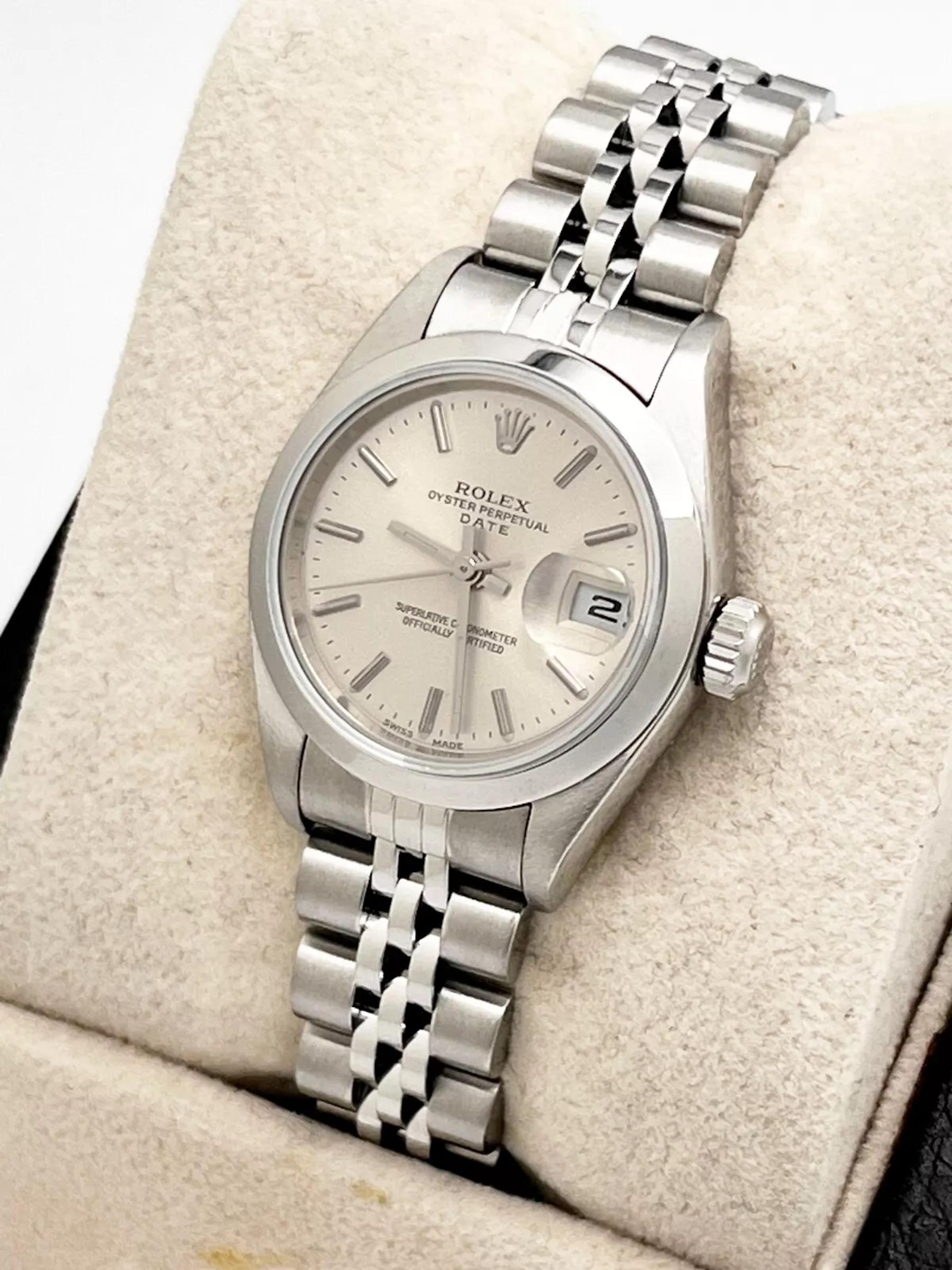 Rolex Damen Date 79160 Silber Zifferblatt Jubiläumsarmband Edelstahl Box Papiere 3