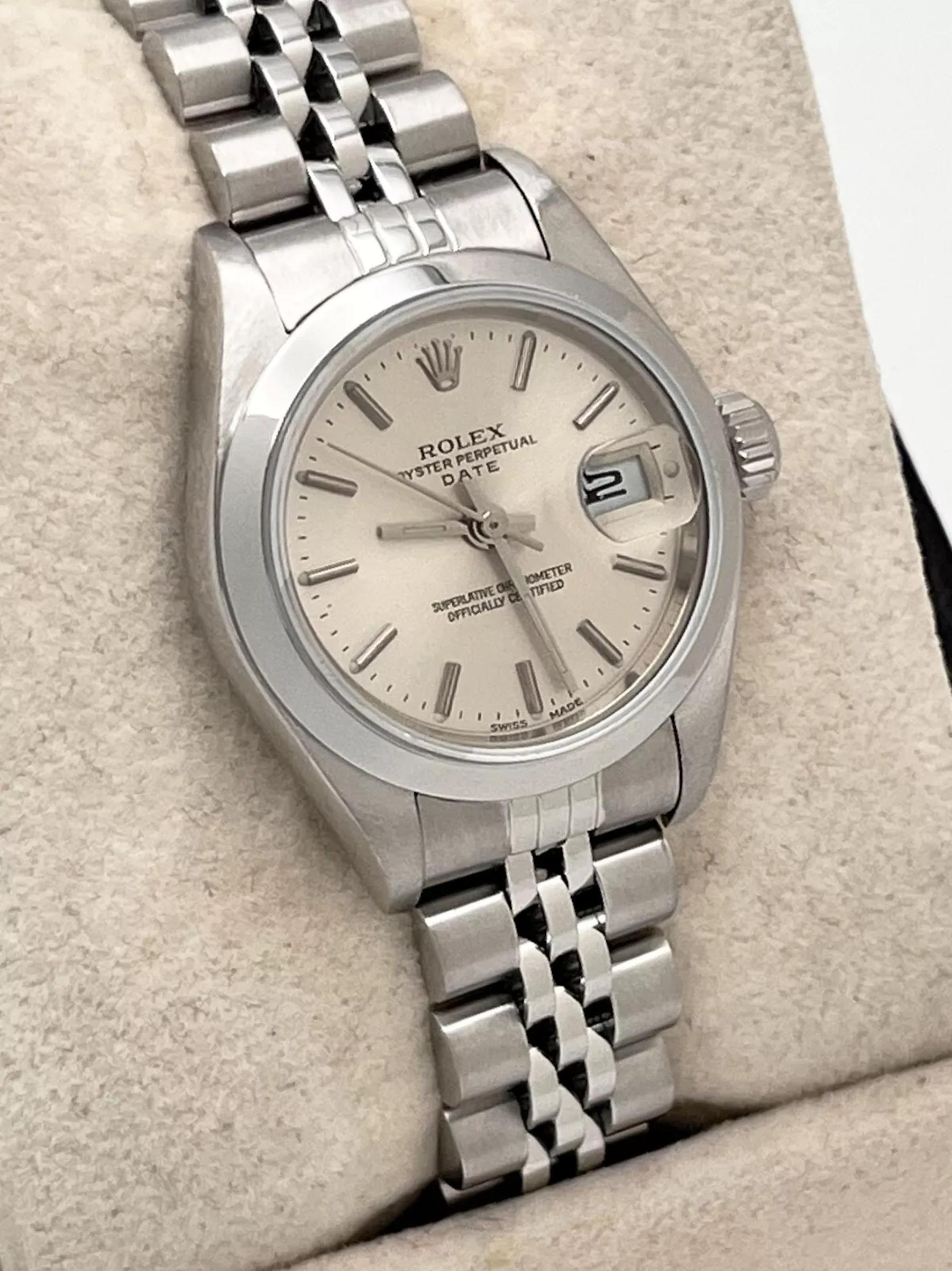 Rolex Damen Date 79160 Silber Zifferblatt Jubiläumsarmband Edelstahl Box Papiere 4