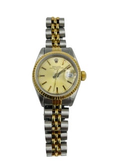 Damen Date Gelbgold Edelstahl-Armbanduhr von Rolex