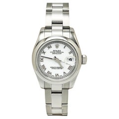 Rolex Damen Datejust 179160 Weißes römisches Zifferblatt Edelstahl Box Papier