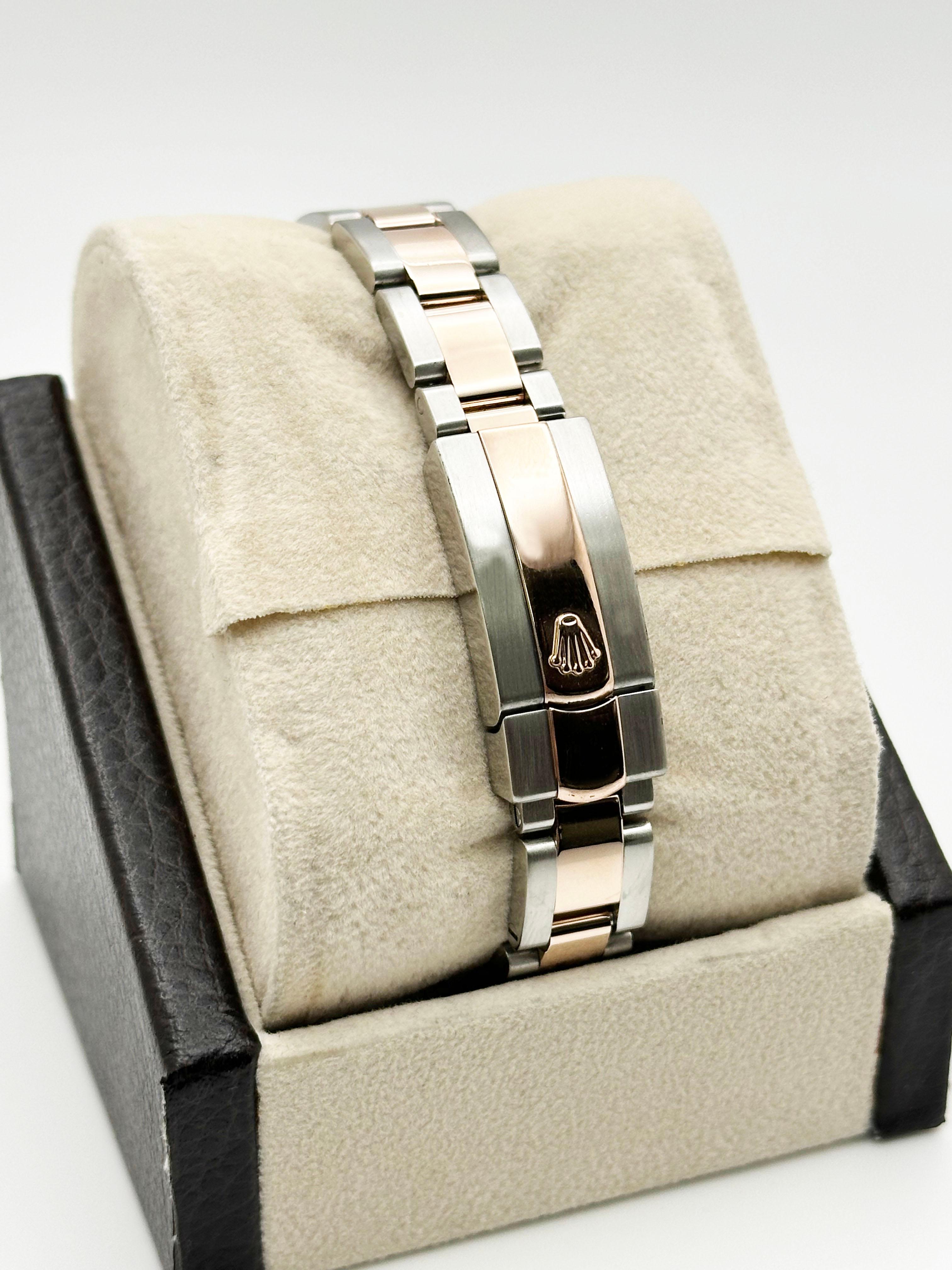 Rolex Ladies Datejust 179161 Diamond Bezel Roman 18K Rose Gold Steel Box Paper in vendita 1