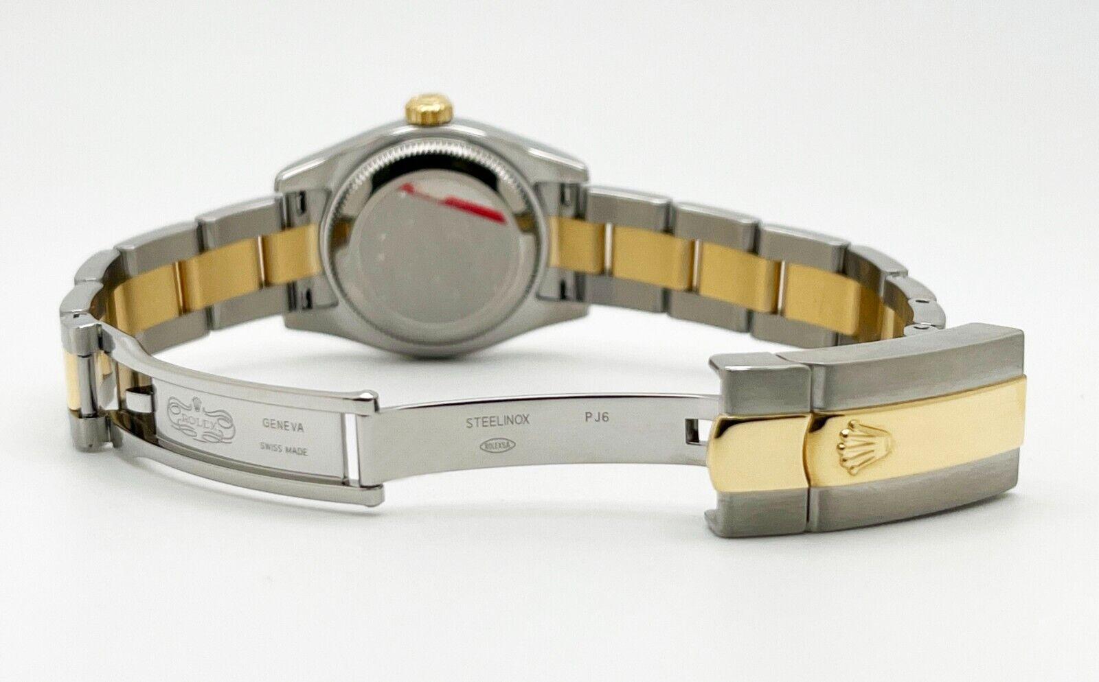 Rolex Montre Datejust 179163 avec cadran en argent et diamants, or jaune 18 carats et acier inoxydable Pour femmes en vente