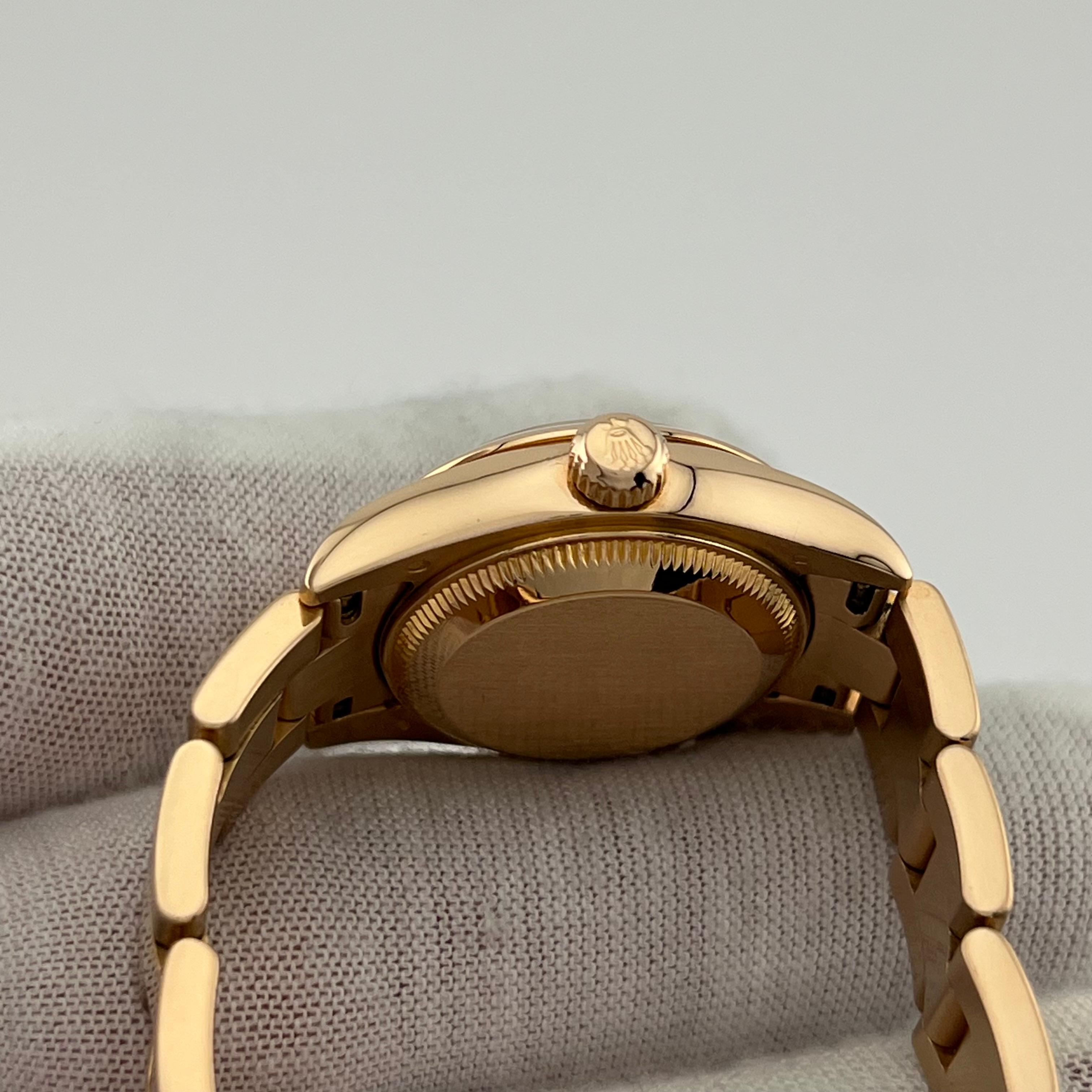 Rolex Ladies Datejust 179165 Factory Pink Diamond Dial 18K Rose Gold For Sale 7