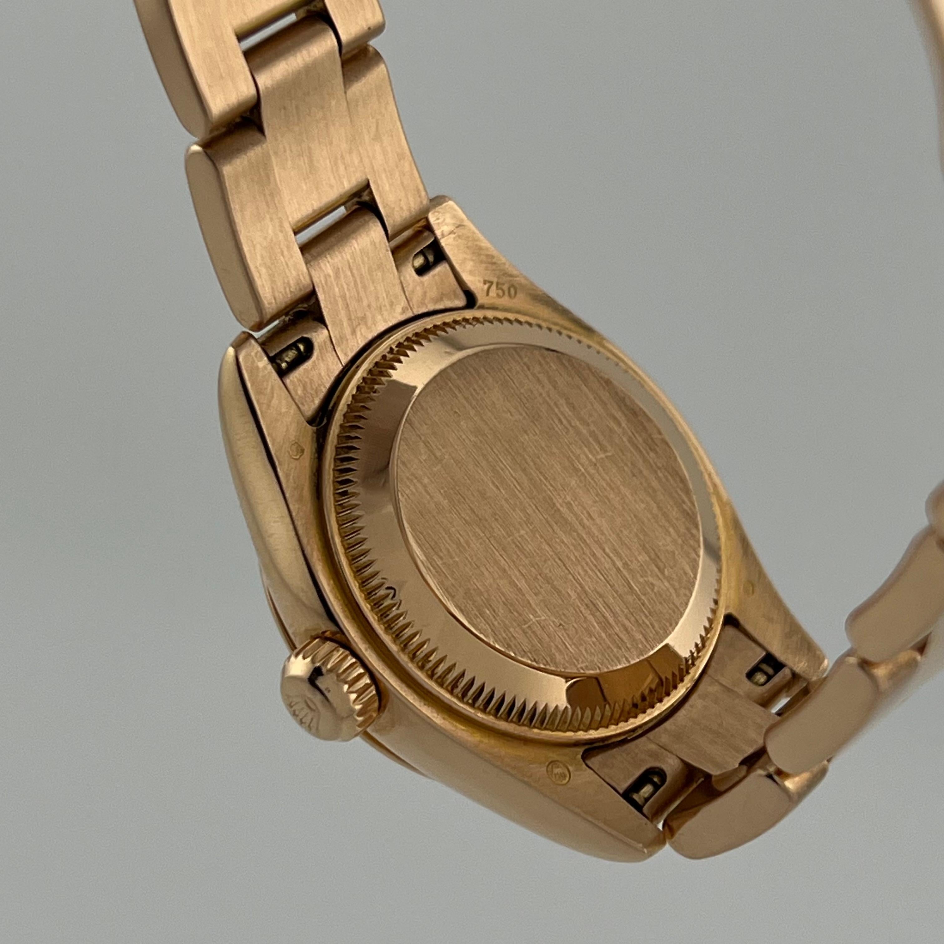Rolex Ladies Datejust 179165 Factory Pink Diamond Dial 18K Rose Gold For Sale 3